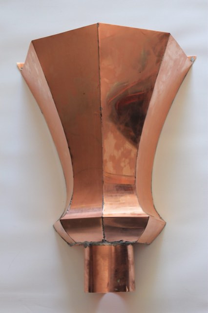 Raw bright copper, freshly cut and formed