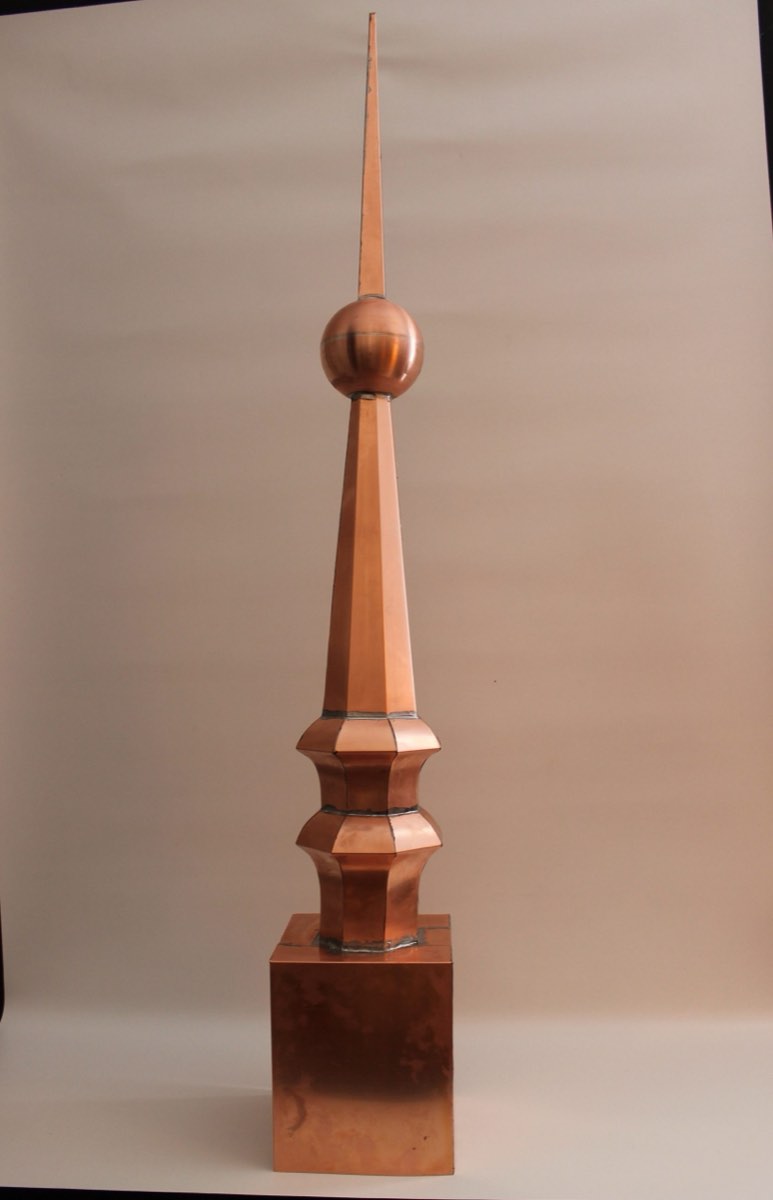 Finished copper roof finial, ready to ship
