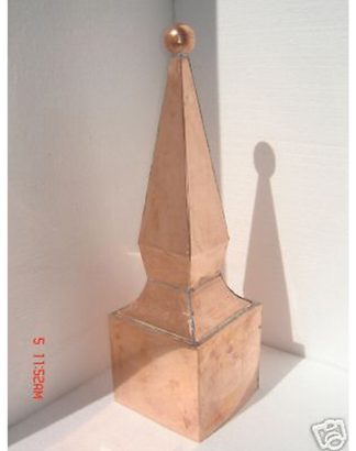 Handmade Copper Roof Finial — 27″ Square with Ball