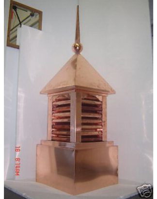 Handmade Copper Cupola — 65″ Louvered, Made to Order