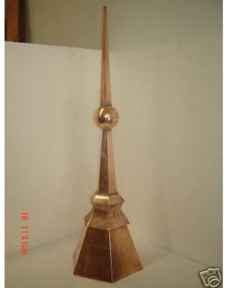 Handmade Copper Roof Finial — 40″ Hexagon