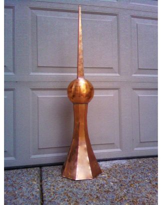 Handmade Copper Roof Finial — 38″ Octagon with Ball