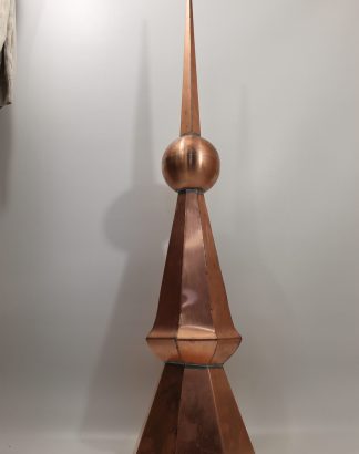 Handmade Copper Roof Finial — 41″ Octagon