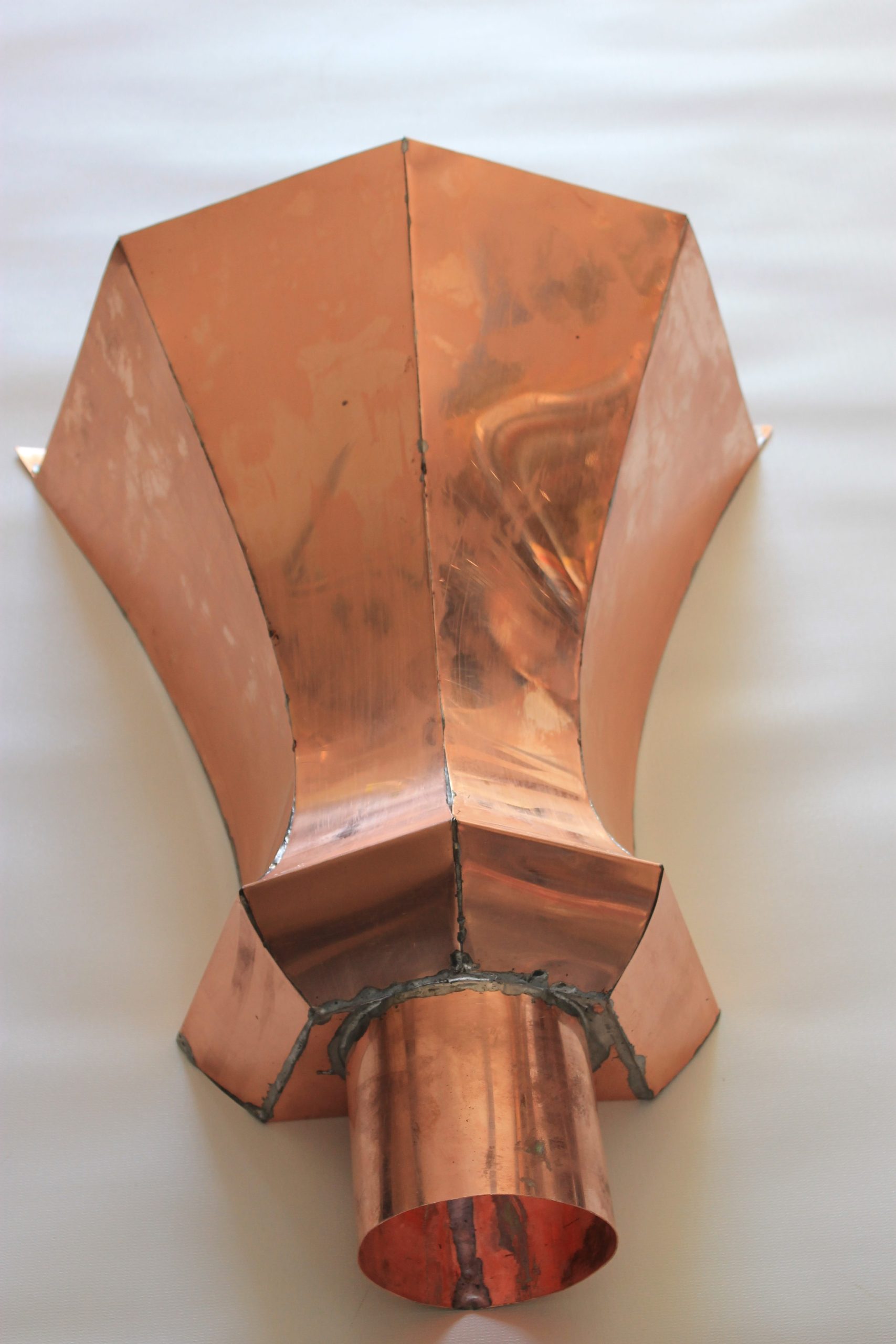 Copper Downspout Gutter Conductor 4" Outlet - Image 3