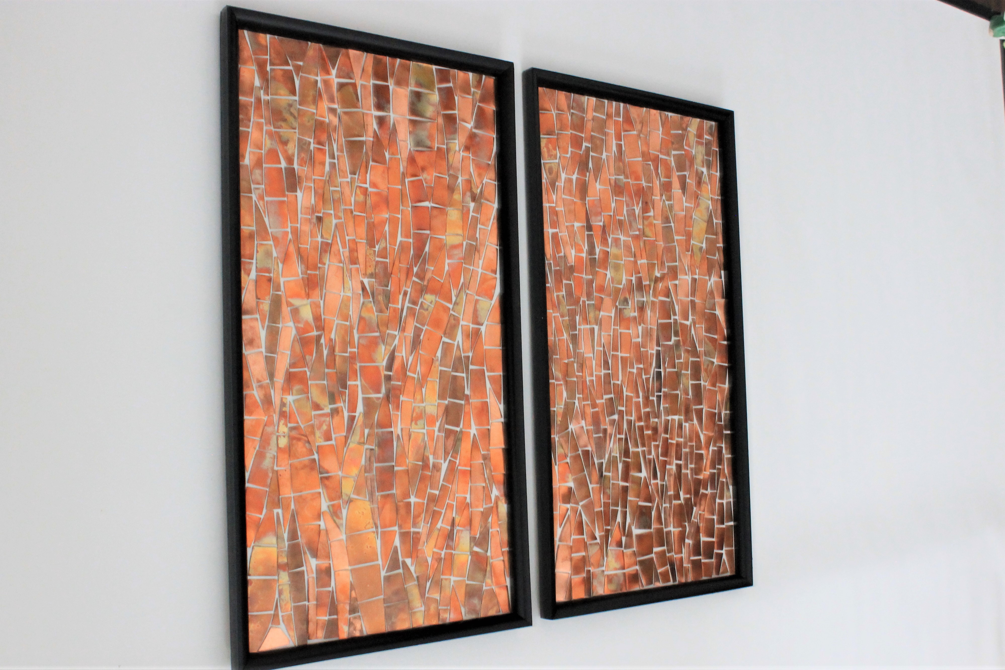 2 Panel Framed Abstract Copper Wall Art Home of Copper Art