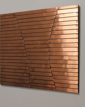 Handmade Copper Wall Art — 27½″ × 24″ Strip Mosaic #22