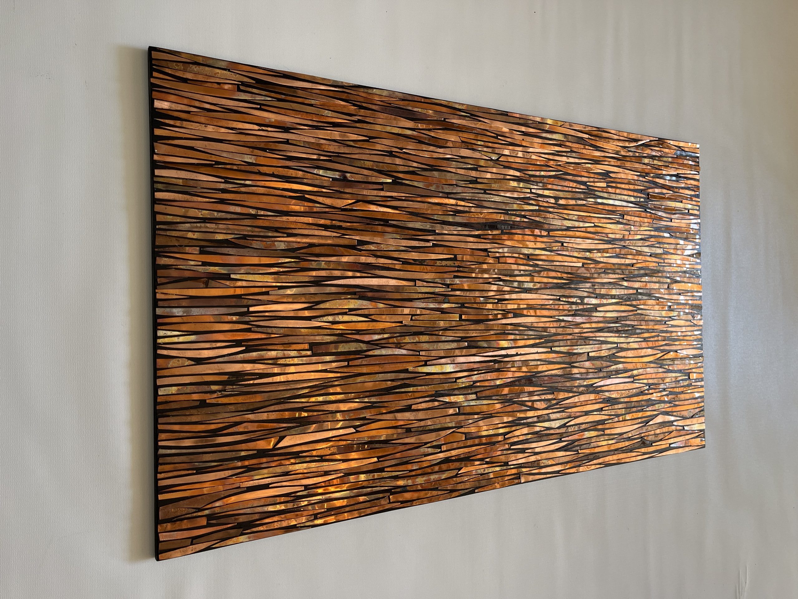 Handmade Copper Wall Art — 19″ × 33″ Abstract Panel #104 - Image 3