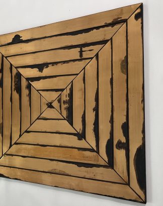 Handmade Brass Wall Art — 26″ × 29½″ Strip Panel #107