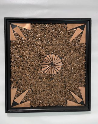 Handmade Copper Wall Art — 21″ × 23″ Framed Abstract #113