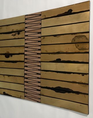 Handmade Brass & Copper Wall Art — 24″ × 30″ Strip Panel #116