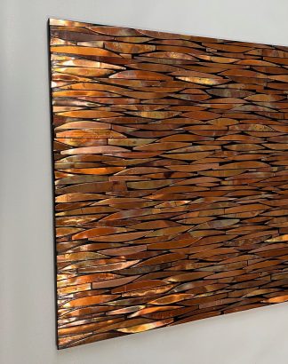 Handmade Copper Wall Art — 23″ × 27″ Strip Mosaic #1102