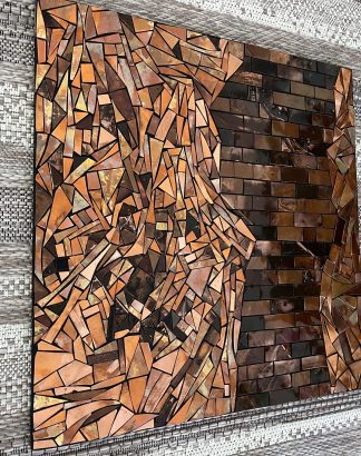 Handmade Copper Wall Art — 24″ × 24″ Framed Panel #112