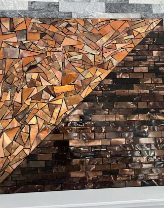 Handmade Copper Wall Art — 27″ × 26″ Flame-Fired Mosaic #115